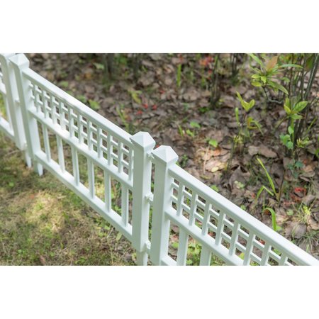 Gardenised Garden Gate Patio Picket Fence Flower Bed Border White Vinyl Edging QI003741.WL